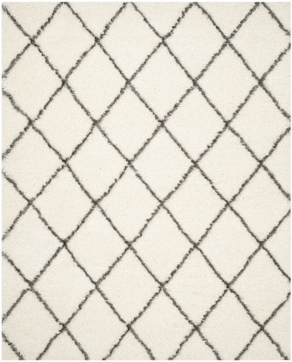 Safavieh Moroccan Shag 343 Power Loomed  Rug Ivory / Grey MSG343A-3