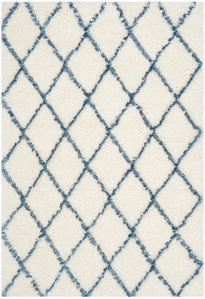 Safavieh Moroccan Shag 343 Power Loomed  Rug Ivory / Blue MSG343C-3