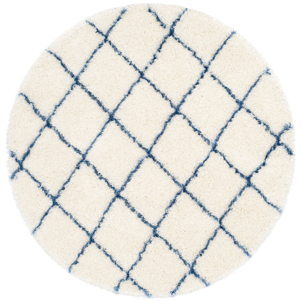 Safavieh Moroccan Shag 343 Power Loomed  Rug Ivory / Blue MSG343C-3