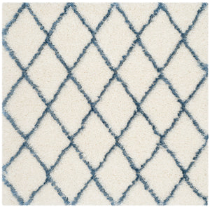 Safavieh Moroccan Shag 343 Power Loomed  Rug Ivory / Blue MSG343C-3