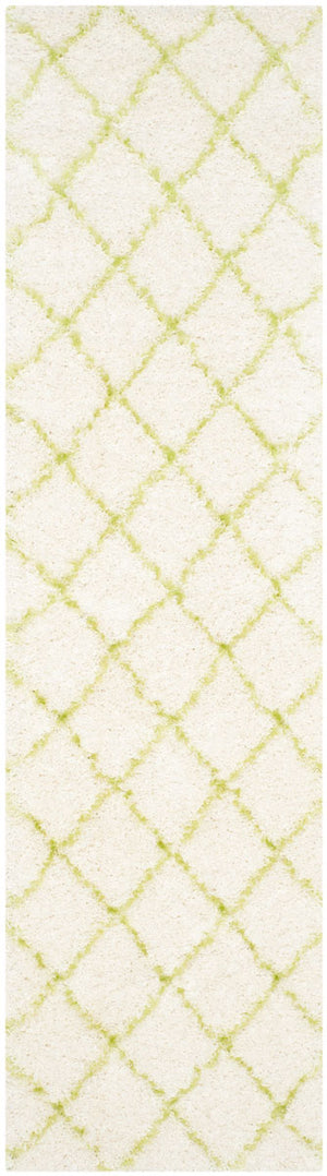 Safavieh Moroccan Shag 343 Power Loomed  Rug Ivory / Green MSG343D-4