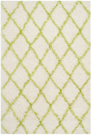 Safavieh Moroccan Shag 343 Power Loomed  Rug Ivory / Green MSG343D-4