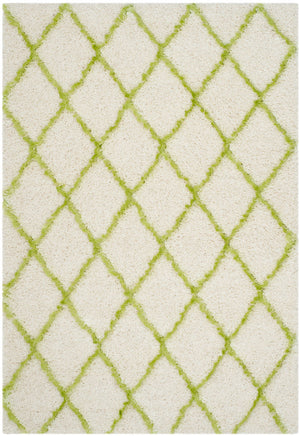 Safavieh Moroccan Shag 343 Power Loomed  Rug Ivory / Green MSG343D-4