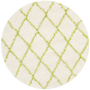 Safavieh Moroccan Shag 343 Power Loomed  Rug Ivory / Green MSG343D-4