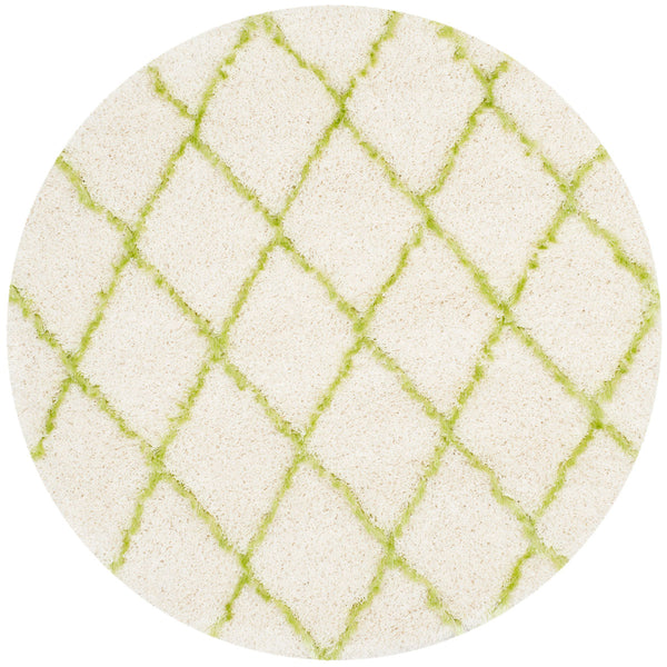 Safavieh Moroccan Shag 343 Power Loomed  Rug Ivory / Green MSG343D-4