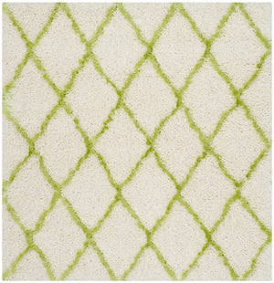 Safavieh Moroccan Shag 343 Power Loomed  Rug Ivory / Green MSG343D-4