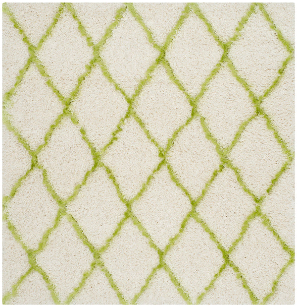 Safavieh Moroccan Shag 343 Power Loomed  Rug Ivory / Green MSG343D-4
