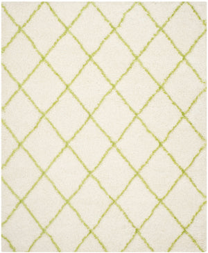 Safavieh Moroccan Shag 343 Power Loomed  Rug Ivory / Green MSG343D-4