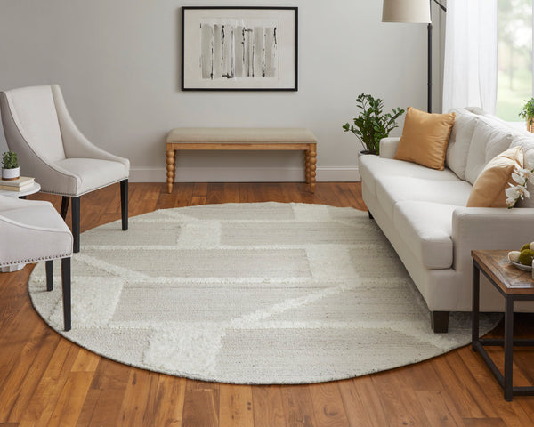 Feizy Rugs Ashby Hand-woven Wool Rug - Timeless Geometric Design In Muted Neutrals For Elegant Spaces Tan,Ivory Wool Ash8908fbgeivyn90