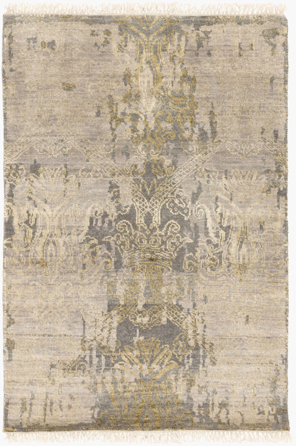 Surya Masha 2' X 3' Handmade Indian Rug - Elegant, Durable, Unique Design For Any Room's Stylish Accent Gray Wool,Silk Msh4001-810