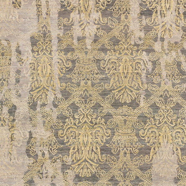Surya Masha 2' X 3' Handmade Indian Rug - Elegant, Durable, Unique Design For Any Room's Stylish Accent Gray Wool,Silk Msh4001-810