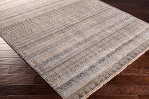 Surya Masha 2' X 3' Handmade Indian Rug - Elegant, Durable, Unique Design For Any Room's Stylish Accent Gray Wool,Silk Msh4002-810