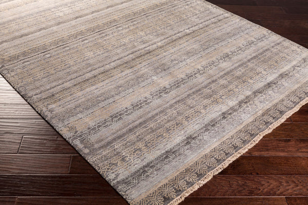 Surya Masha 2' X 3' Handmade Indian Rug - Elegant, Durable, Unique Design For Any Room's Stylish Accent Gray Wool,Silk Msh4002-810