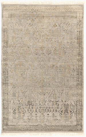 Surya Masha 2' X 3' Handmade Indian Rug - Elegant, Durable, Unique Design For Any Room's Stylish Accent Taupe Wool,Silk Msh4003-23