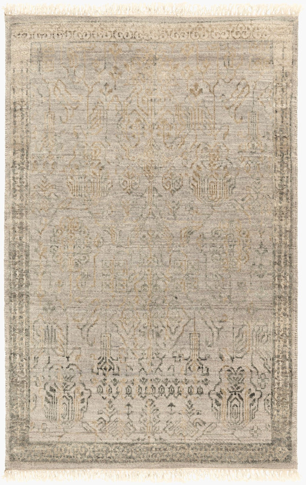 Surya Masha 2' X 3' Handmade Indian Rug - Elegant, Durable, Unique Design For Any Room's Stylish Accent Taupe Wool,Silk Msh4003-23