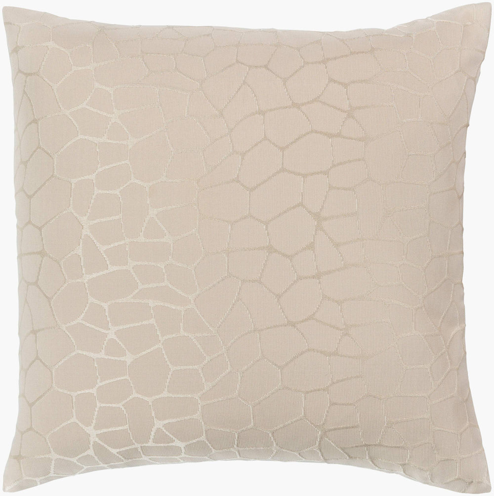 Surya Masai 18" X 18" Soft Polyester Accent Pillow With Quilted Design For Stylish Home Décor & Comfort Light Beige Polyester,Polyester Msi002-1818p