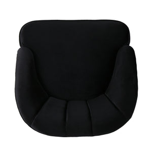 English Elm Chair Velvet Club Seat with Channel Stitching and Rubberwood Legs for Modern Interiors 61714.00BLK