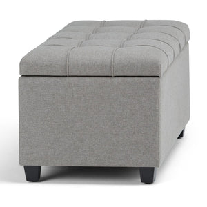English Elm Sienna Storage Ottoman Bench In Dove Grey - Stylish, Versatile Seating With Hidden Storage & Safety Hinge B136P159116-GIGA