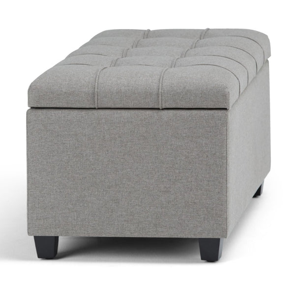 English Elm Sienna Storage Ottoman Bench In Dove Grey - Stylish, Versatile Seating With Hidden Storage & Safety Hinge B136P159116-GIGA