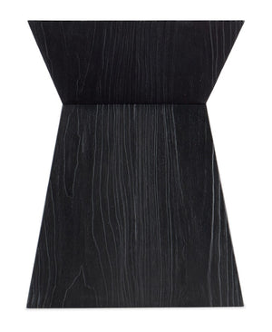 Hooker Furniture Linville Shou Sugi Ban End Table — Sculptural Hourglass Accent Table, Solid Wood Shadow Finish (24") 6150-80115-99