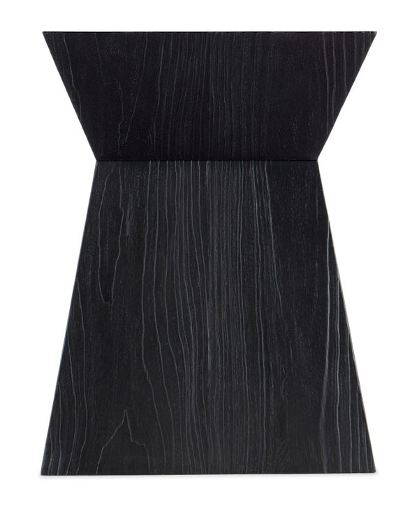 Hooker Furniture Linville Shou Sugi Ban End Table — Sculptural Hourglass Accent Table, Solid Wood Shadow Finish (24") 6150-80115-99