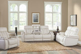 Parker House Parker Living Royce - Fantom Ivory Power Reclining Sofa Loveseat and Recliner Fantom Ivory 88% Polyester / 12% PU (W) MROY-321PH-FNI