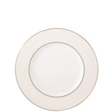 Kate Spade Cypress Point Elegant White Bone China Bread Plate, Platinum Trim, 6.3