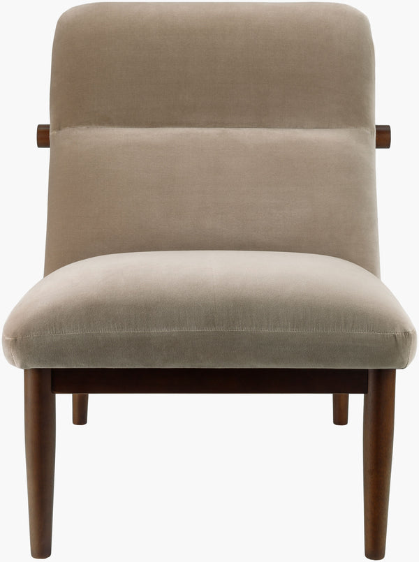 Surya Marsick Mid-century Modern Accent Chair - Luxurious Cotton Upholstery & Easy Maintenance Design Upholstery, Light Brown,Base, Dark Brown Cotton,Rubber Wood,Polyurethane Foam,Dacron Msk-001