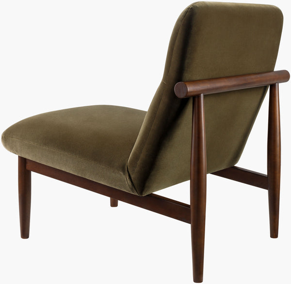 Surya Marsick Mid-century Modern Accent Chair - Luxurious Cotton Upholstery & Easy Maintenance Design Upholstery, Olive,Base, Dark Brown Cotton,Rubber Wood,Polyurethane Foam,Dacron Msk-002