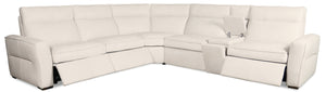 Hooker Furniture Vann Six Piece Power Reclining Sectional Top Grain Leather Contemporary Living Room SS736-6PC3-012