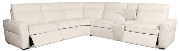 Hooker Furniture Vann Six Piece Power Reclining Sectional Top Grain Leather Contemporary Living Room SS736-6PC3-012