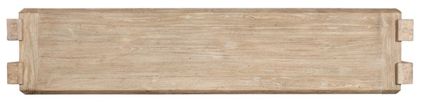 Hooker Furniture Commerce Acacia Console Table With Interlocking Post Design, Narrow Profile, Solid Wood Shelf, Durable Finish Light Brown 7228-80144-80