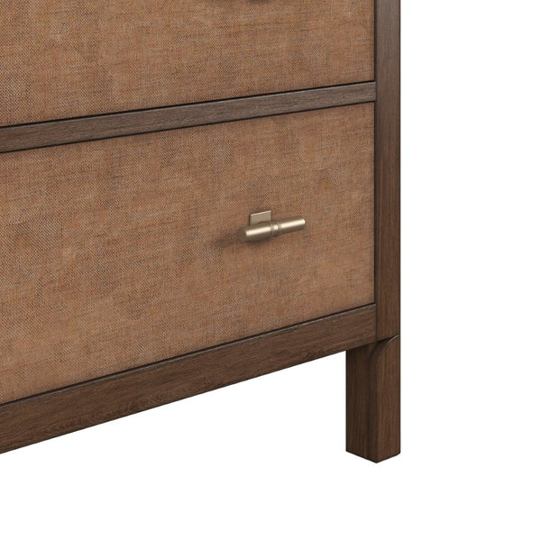A.R.T. Furniture Verge 5-Drawer Chest - Modern Walnut Finish with Woven Panel Fronts for Stylish Storage Solutions 337150-1960
