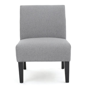 English Elm Accent Chair with Rubberwood Legs Plush Upholstered Seat for Living Room or Bedroom 57764.00GEY