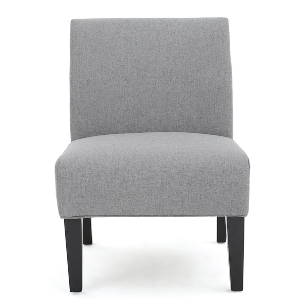English Elm Accent Chair with Rubberwood Legs Plush Upholstered Seat for Living Room or Bedroom 57764.00GEY