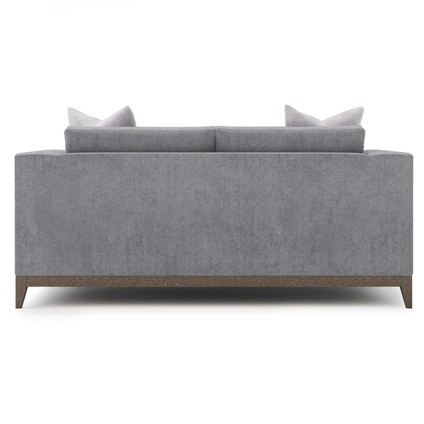 Bernhardt Bernhardt Noel Loveseat In Grey Fabric With Feather-Down Cushions, Low Profile & Portobello Base - Made to Order P7325A