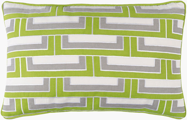 Surya Mod Steps 13"L X 20"W Luxurious Cotton Linen Lumbar Pillow - Trendy Comfort For Modern Spaces White Linen,Cotton Msp002-1320p