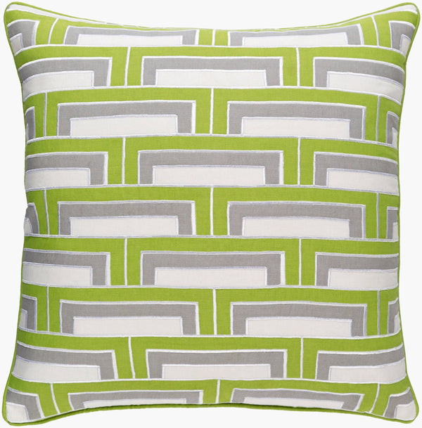 Surya Mod Steps 18"X18" Accent Pillow - Luxurious Cotton & Linen Blend For Modern Decor & Comfort White Linen,Cotton Msp002-2222