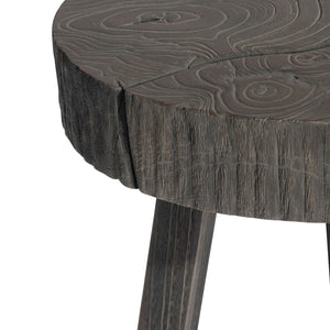 Bernhardt Bernhardt Handcrafted Kaya Teak Accent Table With Suar Wood Base, Smoked Truffle Finish, 16" X 22" X08126