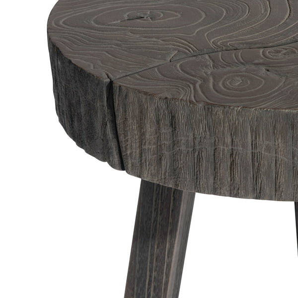 Bernhardt Bernhardt Handcrafted Kaya Teak Accent Table With Suar Wood Base, Smoked Truffle Finish, 16" X 22" X08126