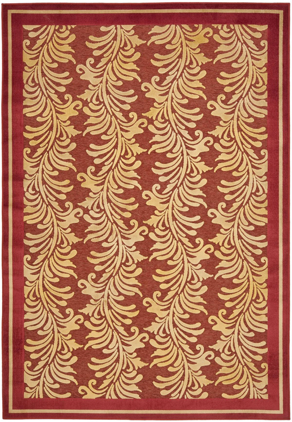 Safavieh Plume Stripe Power Loomed 75% Viscose, 18% Polyester, 7% Cotton Rug Red MSR4448C-24