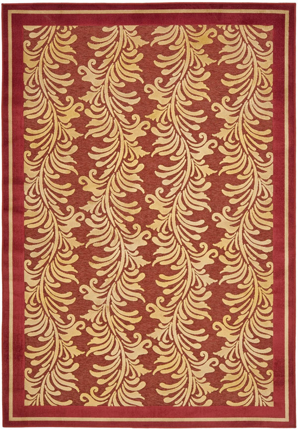 Safavieh Plume Stripe Power Loomed 75% Viscose, 18% Polyester, 7% Cotton Rug Red MSR4448C-24