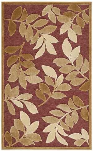 Safavieh Leafy Glade Power Loomed 75% Viscose, 18% Polyester, 7% Cotton Rug Cinnamon Stick MSR4481-1521-24