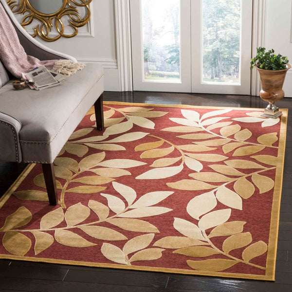 Safavieh Leafy Glade Power Loomed 75% Viscose, 18% Polyester, 7% Cotton Rug Cinnamon Stick MSR4481-1521-24
