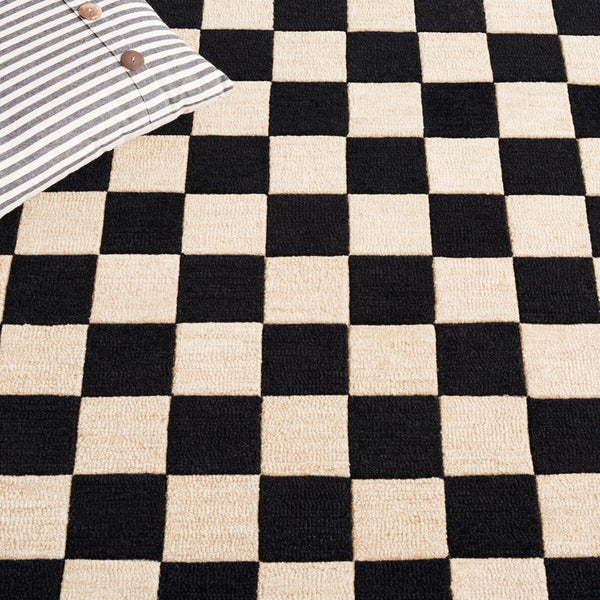 Safavieh Msr4760 Chelsea Hand Tufted Contemporary Rug Black / Beige 4' x 6'