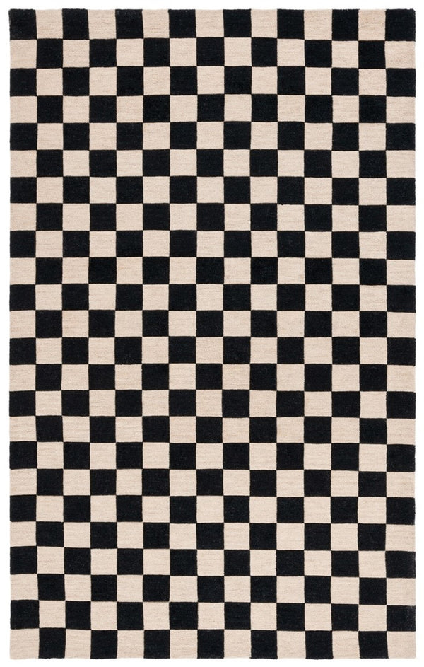 Safavieh Msr4760 Chelsea Hand Tufted Contemporary Rug Black / Beige 4' x 6'