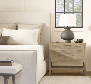 Bernhardt Bernhardt Tribeca Nightstand With Usb Charging, Soft-Close Drawers & Open Shelf In Aurum Oak Finish 333230