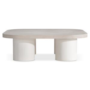 Bernhardt Bernhardt Round‑Square Turo Cocktail Table In Wire‑Brushed Bone Oak With Fossil Cylinder Legs, 54" 508022