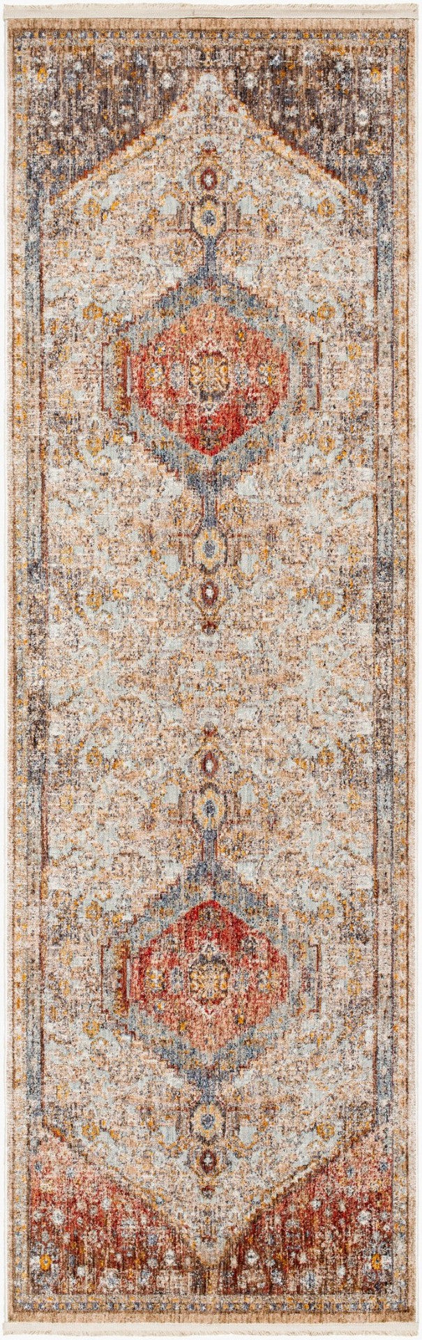 Livabliss Misterio Flatweave Polyester Area Rug Turkish Traditional Pattern for High Traffic Rooms Beige, Cream 3'3" x 7'3" MST2312-3273