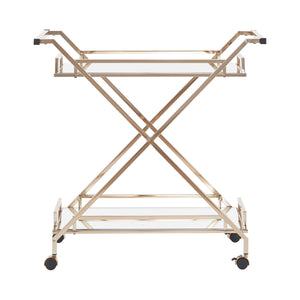 Homelegance By Top-Line Ronnie Champagne Gold Bar Cart Champagne Gold Metal